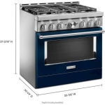 KitchenAid - Commercial-Style 5.1 Cu. Ft. Slide-In Gas True Convection Range with Self-Cleaning - Ink Blue