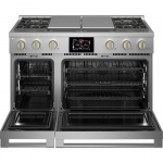 Monogram - 8.25 Cu. Ft. Freestanding Double Oven Dual Fuel Convection Range with Self-Clean, Built-In Wi-Fi, and 4 Burners - Stainless steel