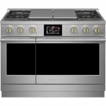 Monogram - 8.25 Cu. Ft. Freestanding Double Oven Dual Fuel Convection Range with Self-Clean, Built-In Wi-Fi, and 4 Burners - Stainless steel