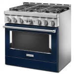 KitchenAid - Commercial-Style 5.1 Cu. Ft. Slide-In Gas True Convection Range with Self-Cleaning - Ink Blue