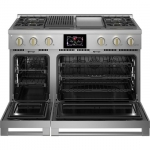 Monogram - 8.25 Cu. Ft. Freestanding Double Oven Dual Fuel Convection Range with Self-Clean, Built-In Wi-Fi, and 4 Burners - Stainless steel