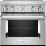 KitchenAid - Commercial-Style 4.1 Cu. Ft. Slide-In Gas True Convection Range with Self-Cleaning - Stainless steel