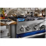 KitchenAid - Commercial-Style 4.1 Cu. Ft. Slide-In Gas True Convection Range with Self-Cleaning - Ink Blue