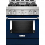 KitchenAid - Commercial-Style 4.1 Cu. Ft. Slide-In Gas True Convection Range with Self-Cleaning - Ink Blue