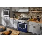 KitchenAid - Commercial-Style 4.1 Cu. Ft. Slide-In Gas True Convection Range with Self-Cleaning - Ink Blue