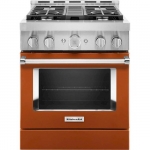 KitchenAid - Commercial-Style 4.1 Cu. Ft. Slide-In Gas True Convection Range with Self-Cleaning - Scorched Orange