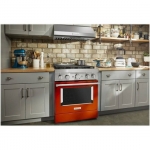 KitchenAid - Commercial-Style 4.1 Cu. Ft. Slide-In Gas True Convection Range with Self-Cleaning - Scorched Orange