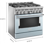 KitchenAid - Commercial-Style 5.1 Cu. Ft. Slide-In Gas True Convection Range with Self-Cleaning - Misty Blue