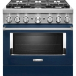 KitchenAid - 5.1 Cu. Ft. Freestanding Dual Fuel True Convection Range with Self-Cleaning - Ink Blue