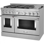 KitchenAid - 6.3 Cu. Ft. Freestanding Double-Oven Gas True Convection Range with Self-Cleaning - Stainless steel