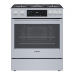 Bosch - Benchmark Series 4.8 Cu. Ft. Slide-In Gas Convection Range with Self-Cleaning - Stainless steel