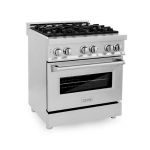 ZLINE - 4.0 cu. ft. Dual Fuel Range with Gas Stove and Electric Oven in Stainless Steel - Stainless steel