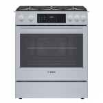 Bosch - Benchmark Series 4.6 Cu. Ft. Slide-In Dual Fuel Convection Range with Self-Cleaning - Stainless steel