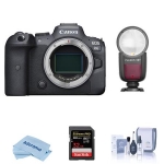 Canon EOS R6 Full-Frame Mirrorless Digital Camera Body, Black - with External Flash