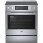 Bosch - Benchmark Series 4.6 Cu. Ft. Slide-In Electric Convection Range with Self-Cleaning - Stainless steel