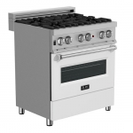 ZLINE - Professional 4 Cu. Ft. Freestanding Dual Fuel Convection Range - Matte White