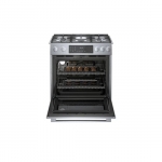 Bosch - Benchmark Series 4.6 Cu. Ft. Slide-In Dual Fuel Convection Range with Self-Cleaning - Stainless steel