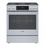 Bosch - Benchmark Series 4.6 Cu. Ft. Slide-In Dual Fuel Convection Range with Self-Cleaning - Stainless steel