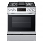 LG - 6.3 Cu. Ft. Slide-in Smart Dual Fuel True Convection Range with Self-Cleaning, Air Fry and Air Sous Vide - Stainless steel
