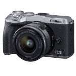 Canon EOS M6 Mark II Mirrorless Camera, 15-45mm Lens, EVF-DC2 Silver W/ACC KIT