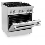 ZLINE - 4.0 cu. ft. Dual Fuel Range with Gas Stove and Electric Oven in Stainless Steel - Stainless steel