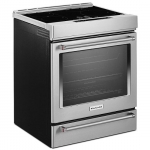 KitchenAid - 7.1 Cu. Ft. Self-Cleaning Slide-In Electric Induction Convection Range - Stainless steel