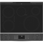 GE Profile - 5.3 Cu. Ft. Slide-In Electric Induction True Convection Range with No Preheat Air Fry and WiFi - Stainless steel