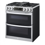 LG - 6.9 Cu. Ft. Slide-In Double Oven Gas True Convection Range with EasyClean and InstaView - Stainless steel