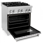 ZLINE - 4.0 cu. ft. Dual Fuel Range with Gas Stove and Electric Oven in Stainless Steel - Stainless steel