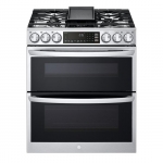 LG - 6.9 Cu. Ft. Slide-In Double Oven Gas True Convection Range with EasyClean and InstaView - Stainless steel