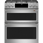 Café - 6.7 Cu. Ft. Slide-In Double Oven Gas True Convection Range with Built-In WiFi - Stainless steel