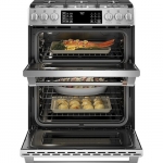 Café - 6.7 Cu. Ft. Slide-In Double Oven Gas True Convection Range with Built-In WiFi - Stainless steel