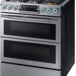 Samsung - Flex Duo™ 5.8 Cu. Ft. Self-Cleaning Slide-In Gas Convection Range - Stainless steel