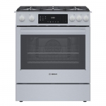 Bosch - Benchmark Series 4.8 Cu. Ft. Slide-In Gas Convection Range with Self-Cleaning - Stainless steel