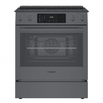 Bosch - 800 Series 4.6 Cu. Ft. Slide-In Electric Convection Range with Self-Cleaning - Black Stainless Steel