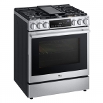 LG - STUDIO 6.3 Cu. Ft. Slide-In Gas True Convection Range with EasyClean and Sous Vide - Stainless steel