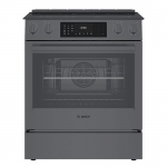 Bosch - 800 Series 4.6 Cu. Ft. Slide-In Electric Convection Range with Self-Cleaning - Black Stainless Steel