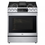 LG - STUDIO 6.3 Cu. Ft. Slide-In Gas True Convection Range with EasyClean and Sous Vide - Stainless steel