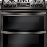 LG - 6.9 Cu. Ft. Slide-In Double Oven Gas True Convection Range with EasyClean and ThinQ Technology - Black Stainless Steel