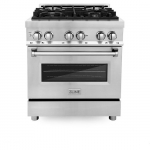 ZLINE - 4.0 cu. ft. Dual Fuel Range with Gas Stove and Electric Oven in Stainless Steel - Stainless steel