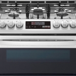 LG - 6.9 Cu. Ft. Slide-In Double Oven Gas True Convection Range with EasyClean and ThinQ Technology - Stainless steel