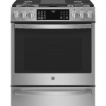 GE Profile - 5.7 Cu. Ft. Slide-In Dual Fuel True Convection Range with No Preheat Air Fry and Wi-Fi - Stainless steel