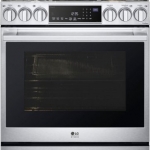 LG - STUDIO 6.3 Cu. Ft. Slide-In Dual Fuel True Convection Range with EasyClean, Air Sous Vide and ThinQ Technology - Stainless steel