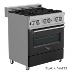 ZLINE - Professional 4 Cu. Ft. Freestanding Dual Fuel Convection Range - Black Matte