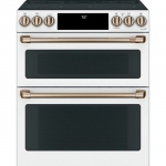 Café - 6.7 Cu. Ft. Slide-In Double Oven Electric True Convection Range with Built-In Wi-Fi - Matte White