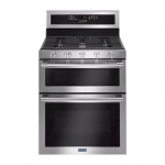 Maytag - 6.0 Cu. Ft. Self-Cleaning Freestanding Fingerprint Resistant Double Oven Gas Convection Range - Stainless steel