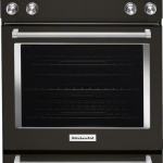 KitchenAid - 6.4 Cu. Ft. Self-Cleaning Slide-In Electric Convection Range - Black Stainless Steel