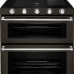 KitchenAid - 6.0 Cu. Ft. Self-Cleaning Freestanding Double Oven Gas Convection Range - Black Stainless Steel