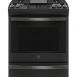 GE - 5.6 Cu. Ft. Slide-In Gas Convection Range with Self-Steam Cleaning, Built-In Wi-Fi, and No-Preheat Air Fry - Black Slate