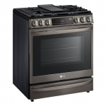 LG - 6.3 Cu. Ft. Smart Slide-In Gas True Convection Range with EasyClean and Air Sous-Vide - Black Stainless Steel
